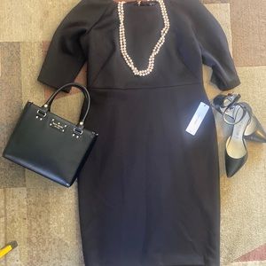 Calvin Klein 3/4 Sleeve Sheath Scuba Dress - New